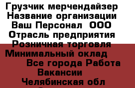 Грузчик-мерчендайзер › Название организации ­ Ваш Персонал, ООО › Отрасль предприятия ­ Розничная торговля › Минимальный оклад ­ 12 000 - Все города Работа » Вакансии   . Челябинская обл.,Златоуст г.